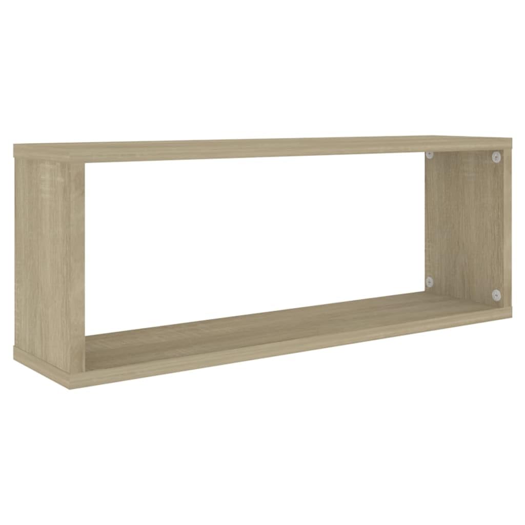 vidaXL Étagères Murales Cube 2 pcs, Supports Suspendus, Tablettes Flottantes, Meubles de Salon Salle de Séjour, Chêne Sonoma Bois d'Ingénierie