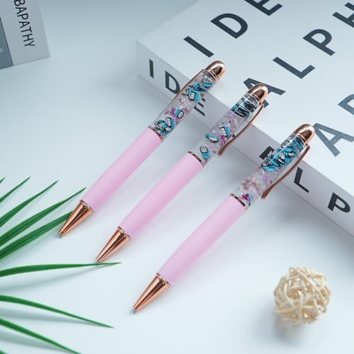 Image of Blue Hat Girl Funny Pens Cute Floater Floating Liquid Writing Journaling Office Pen Unique Gift For Women Men Kids Girl Boy