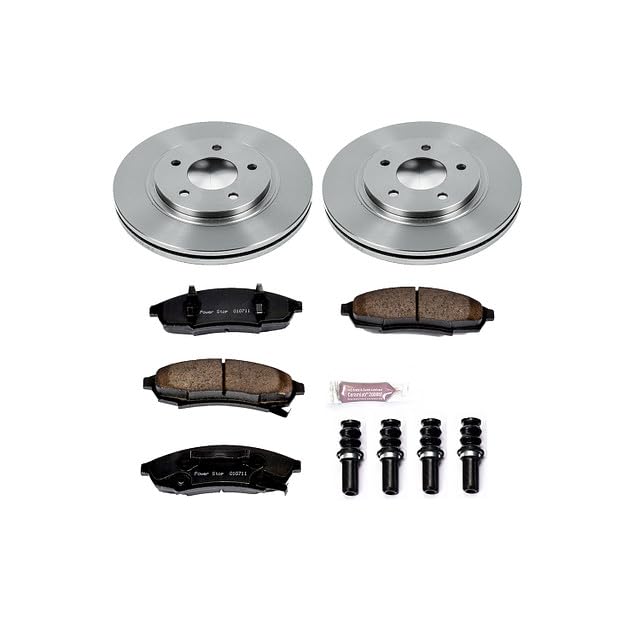 Image of PowerStop Front Brake Kit for Buick Regal 1995-96 |Chevrolet Lumina 1995-01 |Monte Carlo 1995-99 |Oldsmobile Cutlass Supreme 1994-97 - Z17 Ceramic Brake Pads & Disc Rotors Replacement, KOE3018
