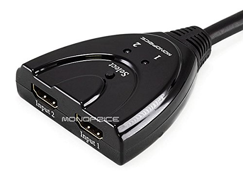 Commutateur HDMI Monoprice 108147 pigtail avec commutation fluide et design compact