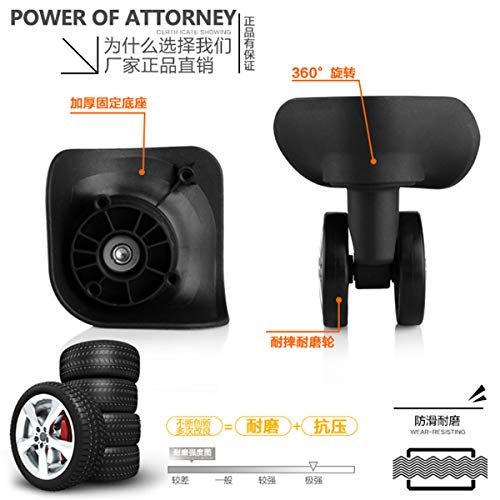 Luggage Wheel,Luggage Suitcase Wheels, 360 Degree Swivel Luggage Mute Wheel Suitcase Replacement Repair Wheels Parts Spinner (W137#)3