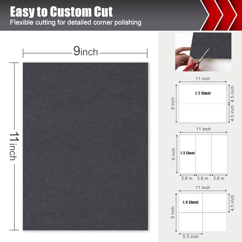 25-Count BOSHCRAFT 9" x 11" Wet/Dry Sandpaper Assortment (400-5000 Grit) - image 6