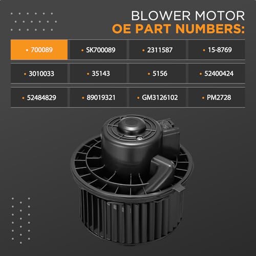 Image of HVAC Blower Motor 700191 Compatible with Chevy Silverado Avalanche Compatible with GMC Sierra 1500 Yukon XL Heater Blower for 700101, 75748, PM2728, 89019320 A /C Blower Motor Assembly