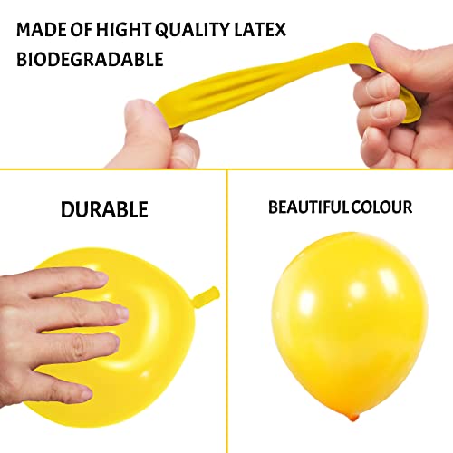 Image of Yellow Balloons 110Pcs, 5 Inch Small Yellow Latex Party Balloons, Mini Thick Yellow Balloons for Birthday Wedding Baby Shower Decorations.