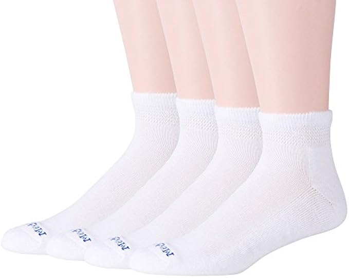 MediPEDS Men's 8 Pack Diabetic Quarter Socks with Non-Binding Top