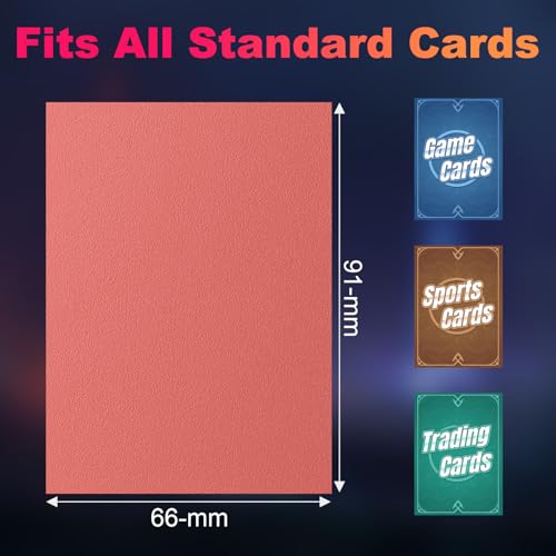 Image of 200 Pack Card Sleeves, Matte Dual Trading Card Sleeves with Opaque Back & Smooth Shuffle, Tear Resistant Card Protectors for MTG, TCG and Game Cards (Peach Pink)