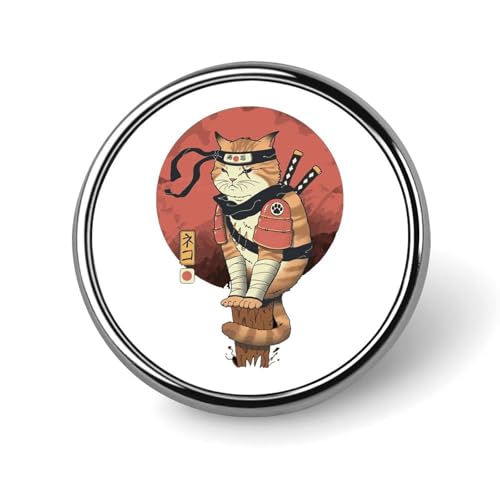 ピンバッジ 面白い 猫忍者 ネコ柄 漫画 ブローチ ラペルピン 円型 フォーマル 胸飾り アクセサリー 卒業式 結婚式 卒園式 入学式 誕生日 記念日 簡単取付 人気 おしゃれ かわいい プレゼント 贈り物 ギフト