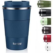 KETIEE Travel Mug 12oz, Insulated Coffee Mug with Leakproof Lid, Travel Coffee Mug Vacuum Stainless Steel Double Walled Reusable Coffee Cup for Hot and Iced Coffee Tea Water Navy