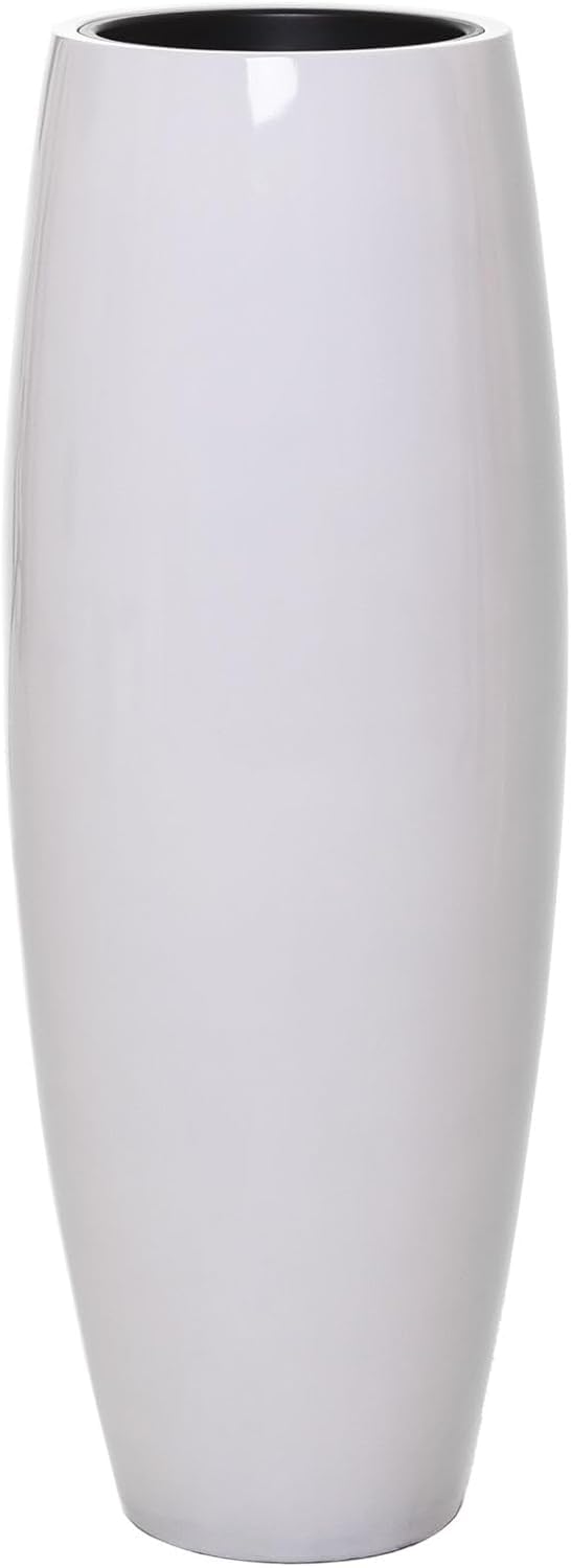 VIVANNO Vase de Sol en Fibre de Verre Magnum Blanc Brillant - 100x29