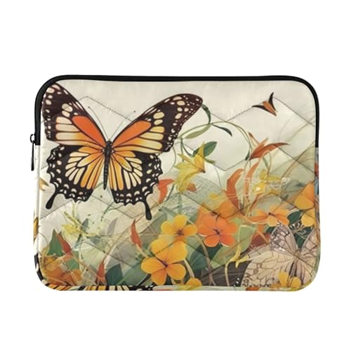 Funda para portátil amarilla con flor para notebooks 13-14 pulgadas