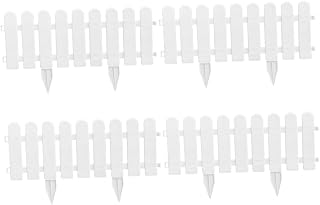 Yardwe 4sets Garden Fence Plastic Villa Fences for Courtyards Gardens White Color Easy Assembly Outdoor Edging for Hotels Restaurants Cost Decor