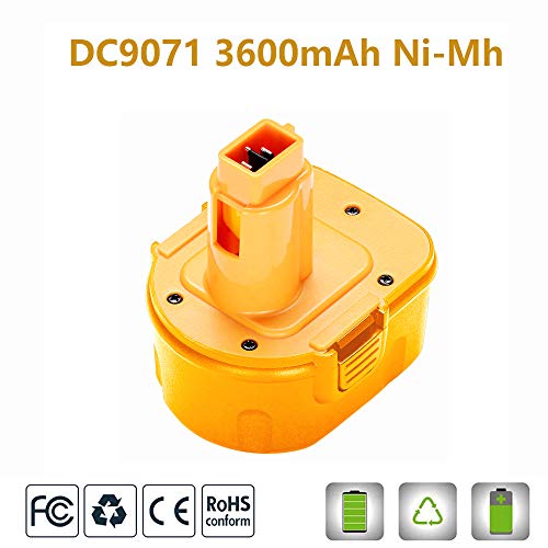 2Pack 12V 3.6Ah DW9071 Battery Replacement for DeWalt 12V XRP Battery Ni-Hh DC9071 DC9072 DE9037 DE9071 DE9072 DE9074 DE9075 Compatible with DeWalt 12Volt Tools