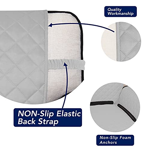 Image of PureFit Reversible Quilted Sofa Cover, Water Resistant Slipcover Furniture Protector, Washable Couch Cover with Non Slip Foam and Elastic Straps for Kids, Pets (Loveseat, Light Gray /Ivory)