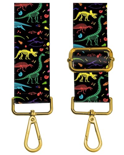 Image of Purse Strap Replacement Crossbody 2 inch Wide Shoulder Strap, Cute Handbag Strap Bag Strap Replacement Belts Adjustable Cute Dinosaurs