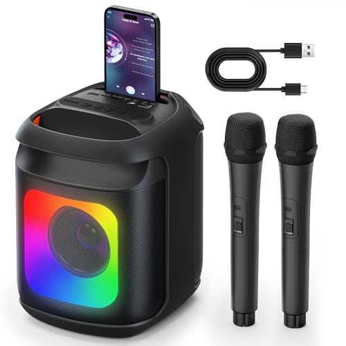 Karaoke Machine 2 Microphones: Portable Karaoke Machine for Adults Kids - Bluetooth Karaoke Speaker Wireless Microphone for TV - Home Karaoke System for Party Birthday Gift Trussing Truss