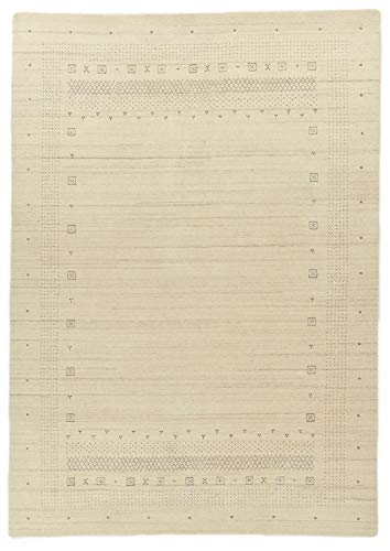 Teppich aus 100% Schurwolle (IWS); handgearbeitet | Größe: 90 x 160 cm; Farbe: Beige | THEKO die markenteppiche - New York