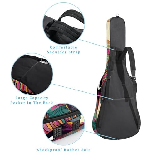 JRHEJTFZ Housse pour guitare acoustique de 1,9 cm d’épaisseur – Imperméable – Durable et élégant – Motif éléphant, Multicolore 4., 42.9×16.9×4.7 in, Motif imprimé tendance - Les Beatles, Paul McCartney, John Lennon, RIngo Starr, George Harrison JRHEJTFZ Housse pour guitare acoustique de 1,9 cm d'épaisseur - Imperméable - Durable et élégant - Motif éléphant, Multicolore 4., 42.9x16.9x4.7 in, Motif imprimé tendance – Image 4