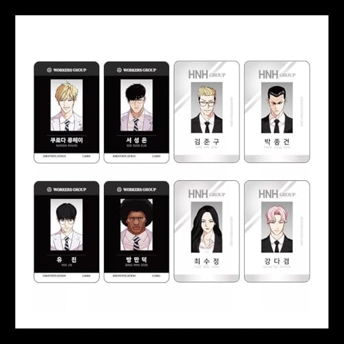 Lookism Official Employee ID Card, PVC Material, 2.12 x 3.34 inches, Korean Webtoon Merchandise (?????? HNH ??? [4 Ver Set])