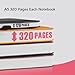 FOCUS DAY Lined Journal Notebook for Women/Men Writing Work, 320 Pages Hardcover Pink Leather Daily Diary Journals Note book College Ruled for Note Taking, A5 (5.7'' X 8.4'')