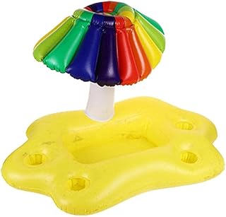 Auplew Nadmuchiwany uchwyt na napoje, pogrubiony uchwyt na napoje z PCW do basenów, nadmuchiwana podkładka pod napoje, na imprezę, plażę, zabawka