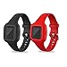 Ruentech Confezione da 2 cinturini di ricambio per Garmin Vivofit JR.3 per bambini, in silicone, colore: nero e rosso