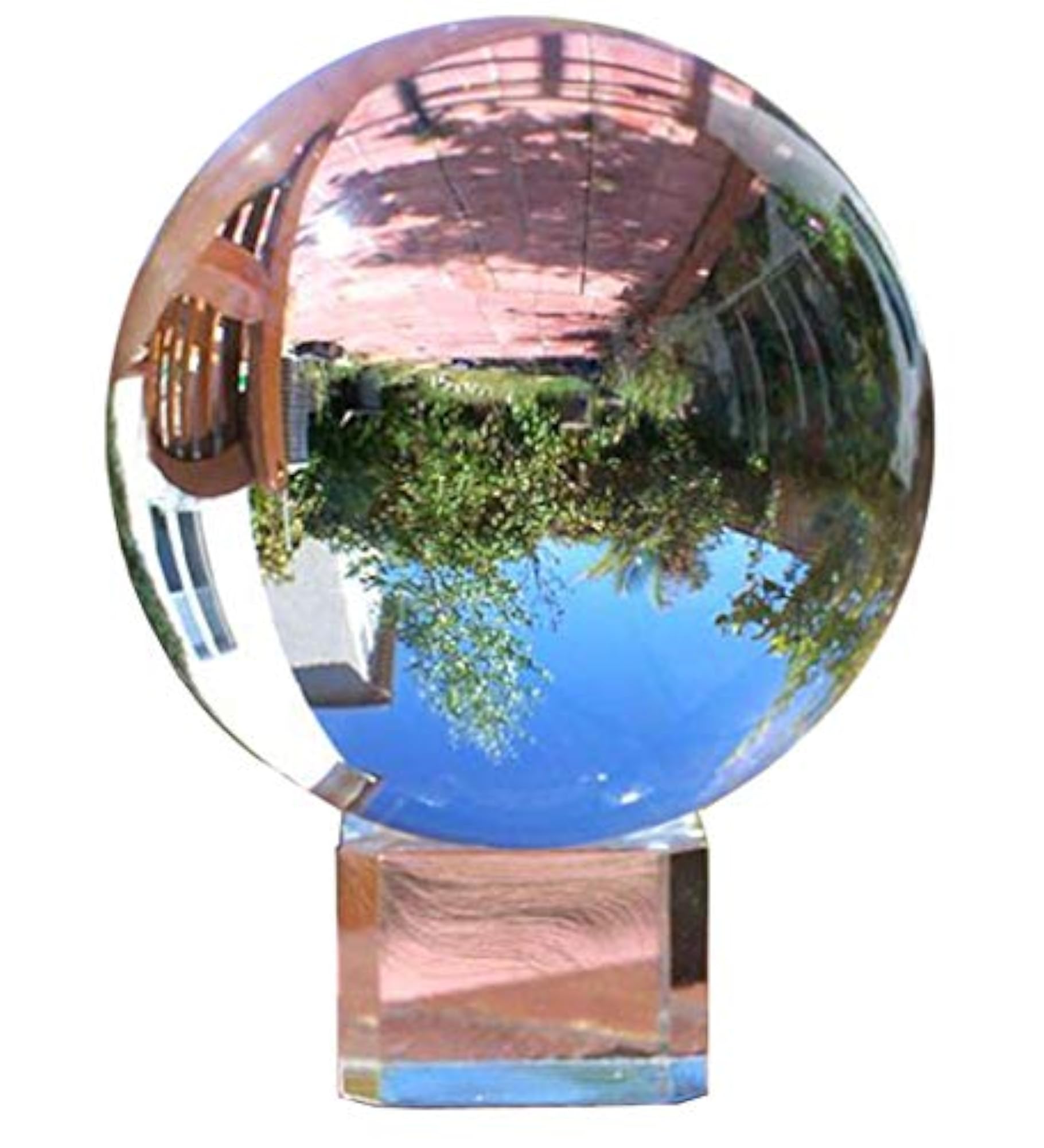 Crystal Meditation Ball Globe with Stand, 80mm