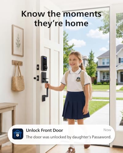 Image of Philips Wi-Fi Smart Lock with Handle, WiFi Keyless Entry Keypad Door Lock with Handle, Front Door Deadbolt Set, Fingerprint Unlock, PIN Code Unlock, Auto Locking, App Remote Control, Bulit in WiFi
