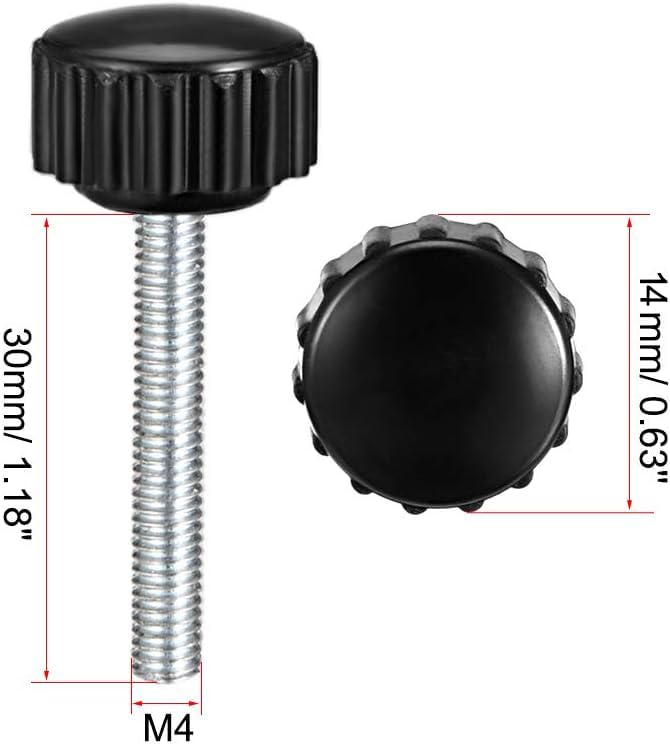 MACHSWON Knurled Clamping Knobs Saw Drill Press Lathe and Routing Jigs Packaging Machinery Printing Equipment Hand Clamping Handle Bolt Hand Knob Screw Replacement Parts M4 x 30mm 4pcs - Image 2