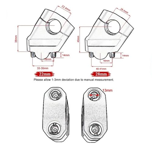 Abrazadera de manillar universal de 22 y 28 mm para moto de campo 7
