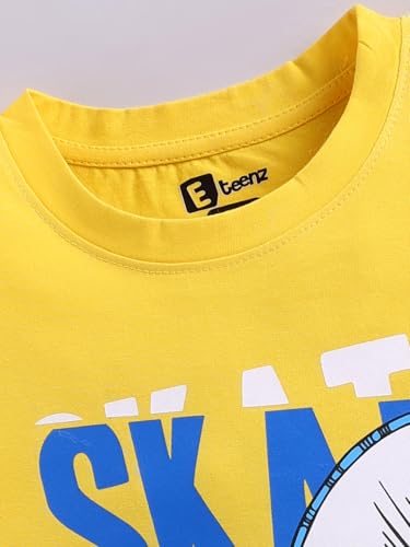 Image of Amazon Brand - Jam & Honey Boys Cotton Graphic Printed Half Sleeves T-Shirt | Regular Fit | Soft & Breathable (Available in Pack of 3 & Pack of 5) (2 to 8 Years)