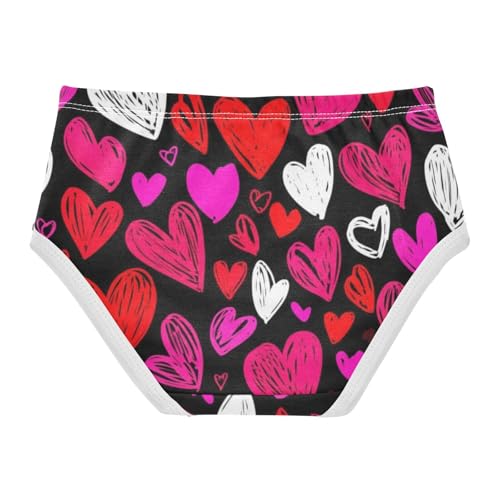 Hand Drawn Hearts Red Toddler Underwear Custom 2t Cotton Girl Panties Cute Aesthetic Briefs Girls Undies2