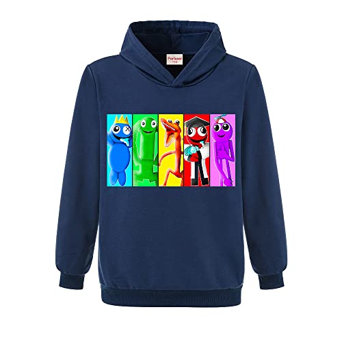 Rainbow Friends Merch Enfants Sweat à Capuche Garçons Filles Coton Top Youtube Pull 3-13 Ans (Bleu Royal,9-10 Ans) Cover