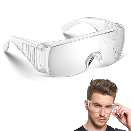 Yugan Safety Goggles for Men & Women | Bike Riding & Dust Safety Transparent Glasses | Lightweight, Anti-Fog, UV Protective, Scratch-Resistant Polycarbonate Lens for Lab & Industrial Use