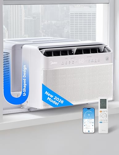 Image of Midea 6,000 BTU U Shaped Smart Inverter Window Air Conditioner - Cools 250 Sq Ft, Ultra Quiet with Open Window Operation - Alexa /Google Assistant Compatible, 37% Energy Savings, Remote (2026 Edition)