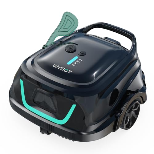 WYBOT A1 Cordless Robotic Pool Vacuum Cleaner for Above Ground Pool & Flat Pools up 1000 Sq.ft, 4 Cleaning Modes, Bright Black Green