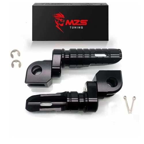 Image of MZS Motorcycle Foot Pegs, Front Rider Footpegs Footrest Rest Pedal Adjustable Aluminum Black Compatible with GROM Monkey CBR 600 F2 F3 F4 F4I CBR600RR CBR1000RR VFR800 CB1100