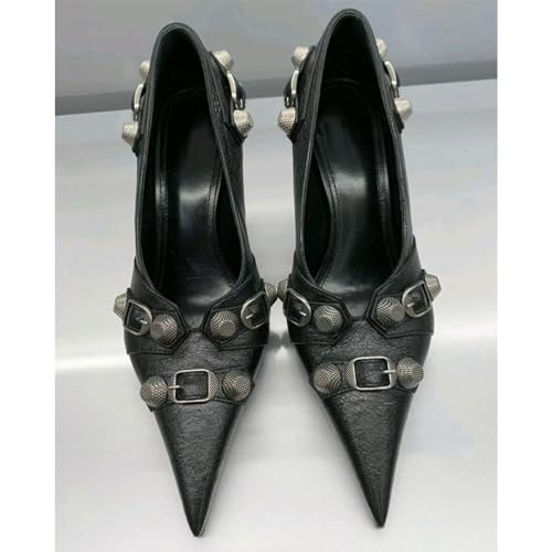 Women's Pointed Toe High Heel Pumps Slip On Stiletto Pumps Comfortable Closed Toe Kitten Heels Sandals for Women Studded Stiletto Dress Shoes Party Wedding Fashion Shoes4