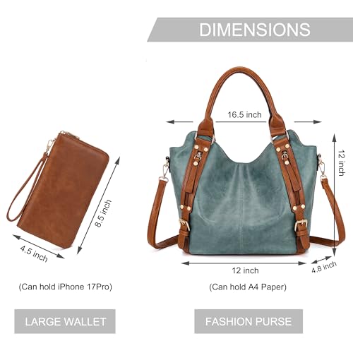 Image of Crossbody Bags for Women Large Hobo Purse Shoulder Handbag Wallet Set 2PCS | Soft PU Leather,Total 9 Pockets,Large Capacity,with a Spacious Functional Wallet,Detachable Shoulder Strap,Stylish Design