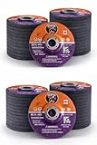 Scotia PRO 25 Pack 5" x 1/4" Grinding Wheels for Metal, Angle Grinder Discs