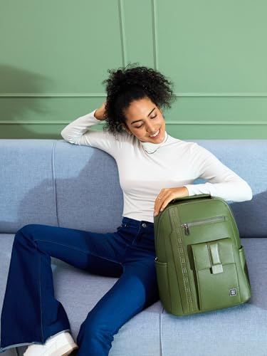Image of EUME Nexa Backpack Bag For Man | 2 Large Compartment office Laptop Backpack | Fits Up to 15.6 inch Laptop | Vegan Leather | Travel Bag | Laptop Backpack For Men and Women
