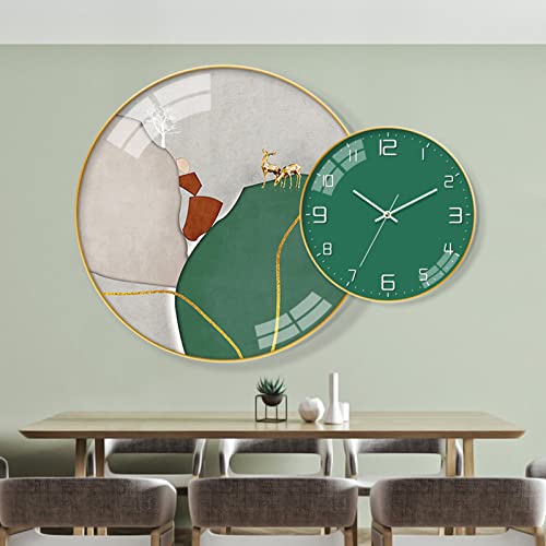 Horloge murale ronde et silencieuse pour décoration de maison