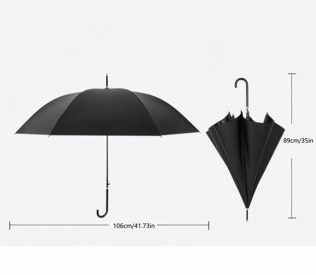 Regenschirm Leichter tragbarer kompakter selbstöffnender vinylbeschichteter Stoff mit langem Griff für Sonnen- und Regenschutz Minimalistisches gestreiftes Design