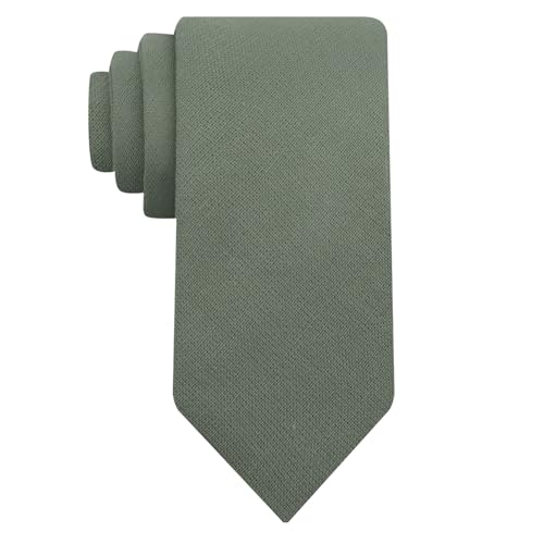 LJBFNN Kids Tie, Self Boys Tie Cotton Tie for Boys Solid Color Boys Necktie for Teen Uniform School Wedding Graduation 8-12 (Green)