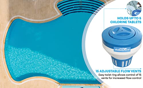 AquaAce-Pool-Chlorine-Floater-Dispenser-Premium-Large-Capacity-Holds-Up-to-5-Tablets-Floating-Design-for-3-inch-Chlorine-Tablets