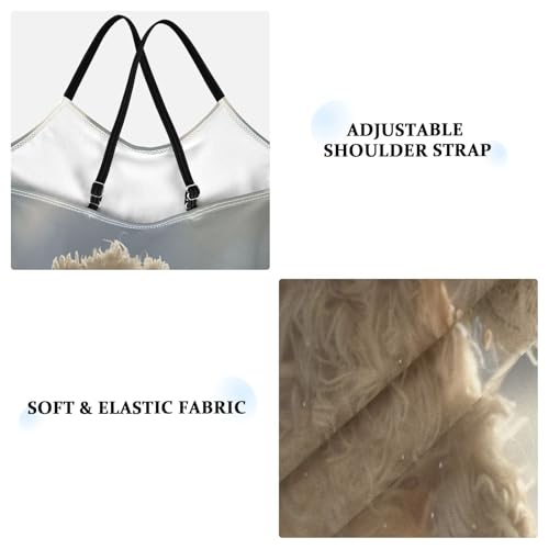 Teddy Bear Surfing Girls' Swimwear with Adjustable Shoulder Strap, 3-10T Beach Bathing Suit, Girls Athletic Swimsuit3