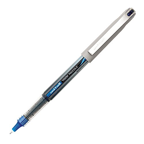 Bolígrafo Roller Vision Needle Azul Uni-Ball, 3 unidades