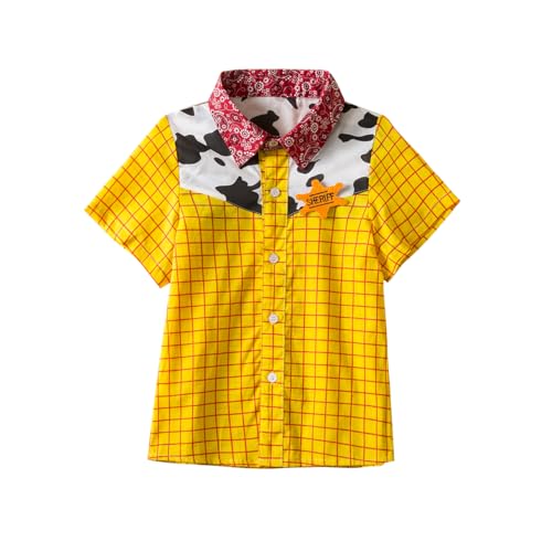 Woody Shirt Boys Plaid Button Down Shirt Woody Shirts Kids Hello Woody Cowboy T-Shirt