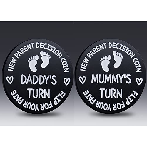 Image of New Dad Mom Gifts Funny Decision Making Coin, New Parent Mummy Daddy Pregnancy Women First Time to be Moms Dads Mother's Day Father's Day Gifts Double Sided