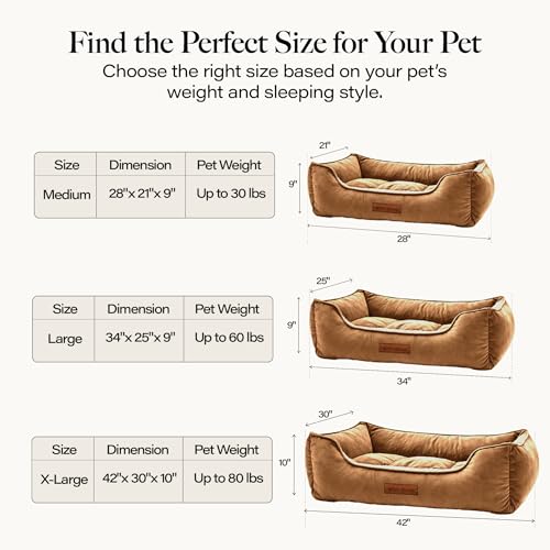 Image of Modern Threads Luxury Dog Bed - Comfortable Tufted Velvet Cushion for Small to Large Dogs - Machine Washable - Durable & Cute Sleep Space for Pets - Pamper Your Pet with Cozy Beds - Caramel
