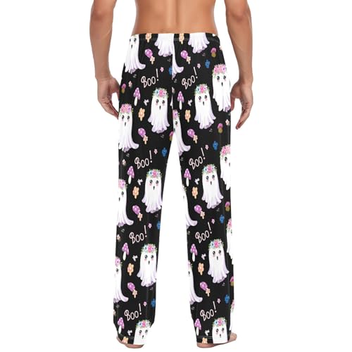 Spirits with Flower Men's Cotton Pajama Pants with Pockets and Drawstring Comfortable and Stylish,S3